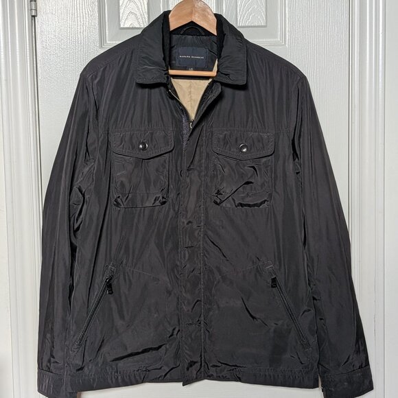 Modern Fit Black Lined Windbreaker - Picture 1 of 3